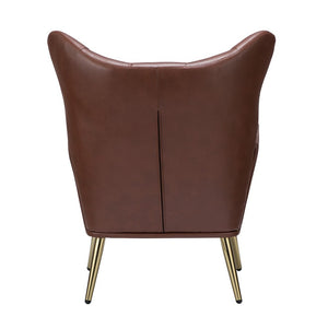 Joseph Modern Leather Wingback Armchair with Pull-button Design Set of 2