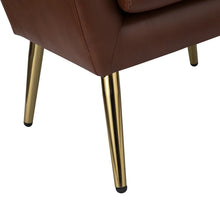 Joseph Modern Leather Wingback Armchair with Pull-button Design