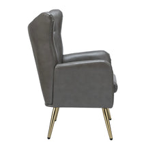 Joseph Modern Leather Wingback Armchair with Pull-button Design