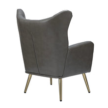 Joseph Modern Leather Wingback Armchair with Pull-button Design