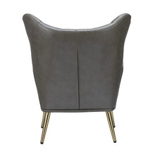 Joseph Modern Leather Wingback Armchair with Pull-button Design