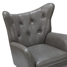 Joseph Modern Leather Wingback Armchair with Pull-button Design