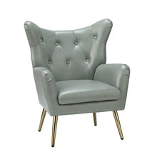 Joseph Modern Leather Wingback Armchair with Pull-button Design