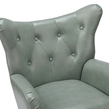 Joseph Modern Leather Wingback Armchair with Pull-button Design