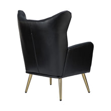 Joseph Modern Leather Wingback Armchair with Pull-button Design