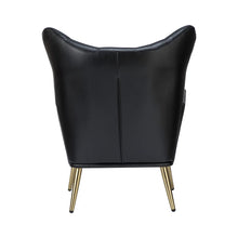 Joseph Modern Leather Wingback Armchair with Pull-button Design