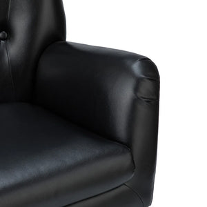 Joseph Modern Leather Wingback Armchair with Pull-button Design