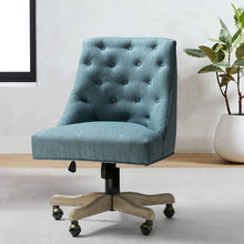 Estelle Swivel Tufted Task Modern Office Chair with Wood Base