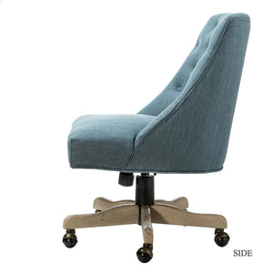 Estelle Swivel Tufted Task Modern Office Chair with Wood Base