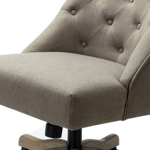 Estelle Swivel Tufted Task Modern Office Chair with Wood Base