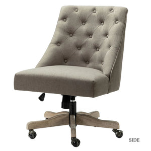 Estelle Swivel Tufted Task Modern Office Chair with Wood Base