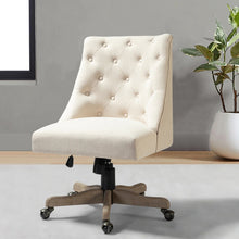 Estelle Swivel Tufted Task Modern Office Chair with Wood Base