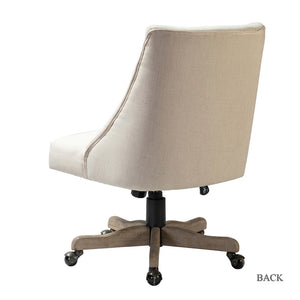 Estelle Swivel Tufted Task Modern Office Chair with Wood Base