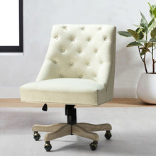 Estelle Swivel Tufted Task Modern Office Chair with Wood Base