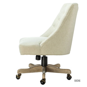 Estelle Swivel Tufted Task Modern Office Chair with Wood Base