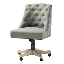 Estelle Swivel Tufted Task Modern Office Chair with Wood Base