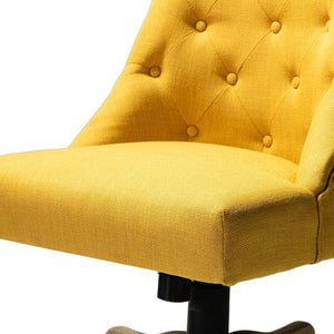 Estelle Swivel Tufted Task Modern Office Chair with Wood Base