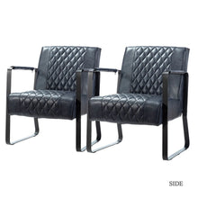 LagashMid Century Modern PU Leather Accent Armchair with Metal Base Set of 2