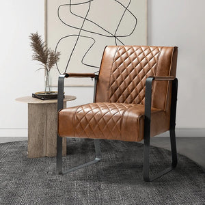 Lagash Mid Century Modern PU Leather Accent Armchair with Tufted Back