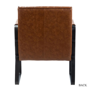 Lagash Mid Century Modern PU Leather Accent Armchair with Tufted Back