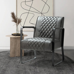 Lagash Mid Century Modern PU Leather Accent Armchair with Tufted Back