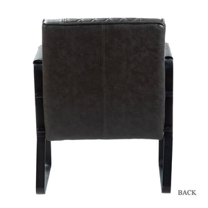 Lagash Mid Century Modern PU Leather Accent Armchair with Tufted Back