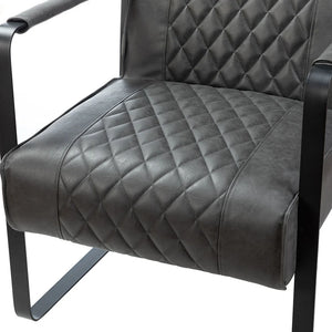 Lagash Mid Century Modern PU Leather Accent Armchair with Tufted Back