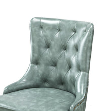 Leo Modern Leather Tufted Task Chair Nailhead Trim with Golden Base