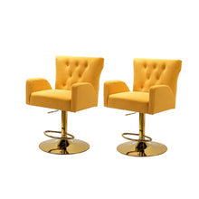 Loreto Modern Tufted Velvet Swivel chair with Adjustable Height Set of 2