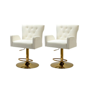 Loreto Modern Tufted Velvet Swivel chair with Adjustable Height Set of 2