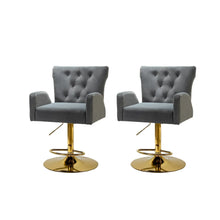 Loreto Modern Tufted Velvet Swivel chair with Adjustable Height Set of 2