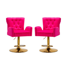 Loreto Modern Tufted Velvet Swivel chair with Adjustable Height Set of 2