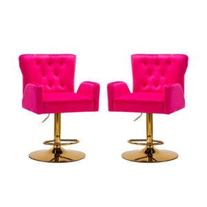 Loreto Modern Tufted Velvet Swivel chair with Adjustable Height Set of 2