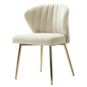 Luna Modern Glam Upholstered Tufted Back Side Accent Dining Chair with Small Base