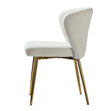 Luna Modern Glam Upholstered Tufted Back Side Accent Dining Chair with Small Base