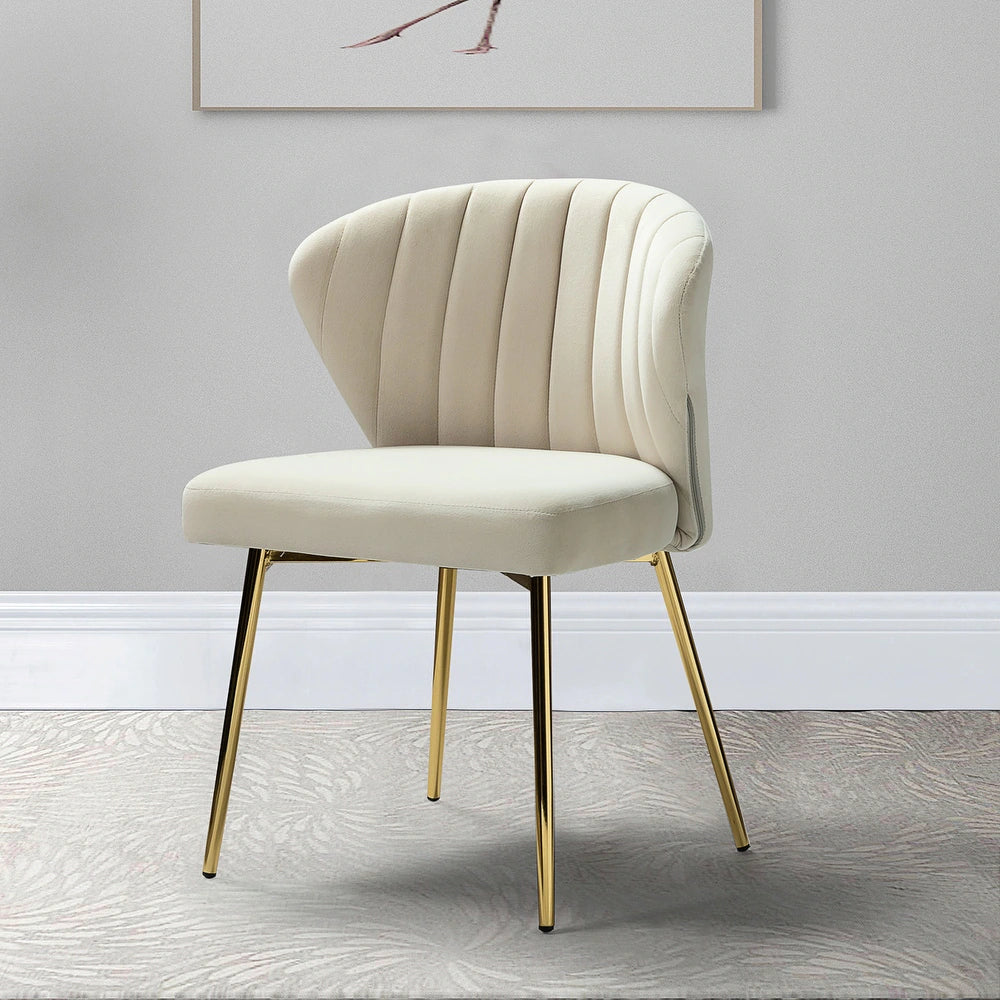 Luna Modern Glam Upholstered Tufted Back Side Accent Dining Chair