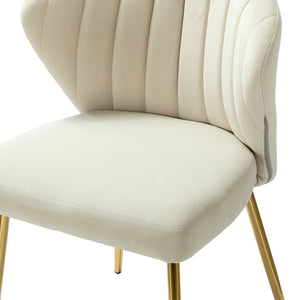 Luna Modern Glam Upholstered Tufted Back Side Accent Dining Chair with Small Base