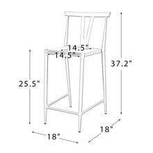 Lyncestius Mid-century Modern Metal Frame Bar Stools with Footrest Set of 2