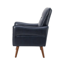 Marcos Modern Vegan Leather Accent Armchair with Solid Wood Legs