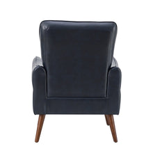 Marcos Modern Vegan Leather Accent Armchair with Solid Wood Legs