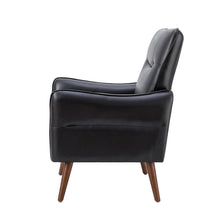 Marcos Modern Vegan Leather Accent Armchair with Solid Wood Legs