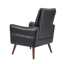 Marcos Modern Vegan Leather Accent Armchair with Solid Wood Legs