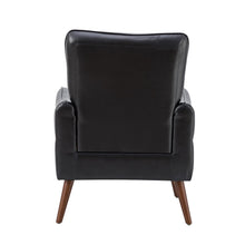 Marcos Modern Vegan Leather Accent Armchair with Solid Wood Legs