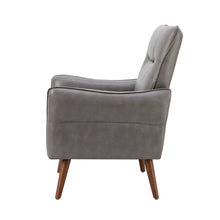 Marcos Modern Vegan Leather Accent Armchair with Solid Wood Legs