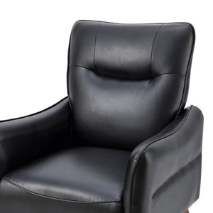 Marcos Modern Vegan Leather Accent Armchair with Solid Wood Legs