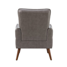 Marcos Modern Vegan Leather Accent Armchair with Solid Wood Legs