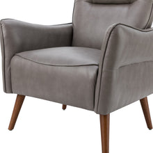 Marcos Modern Vegan Leather Accent Armchair with Solid Wood Legs