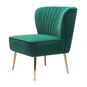 Monica Upholstered Modern Tufted Side Chair with Gold Legs Set of 2