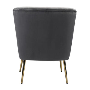 Monica Upholstered Modern Tufted Side Chair with Gold Legs Set of 2