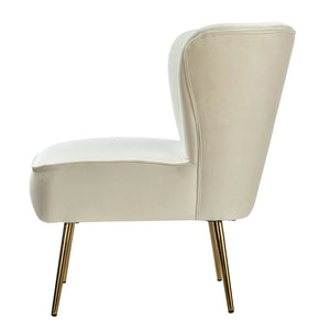 Monica Upholstered Modern Tufted Side Chair with Gold Legs Set of 2